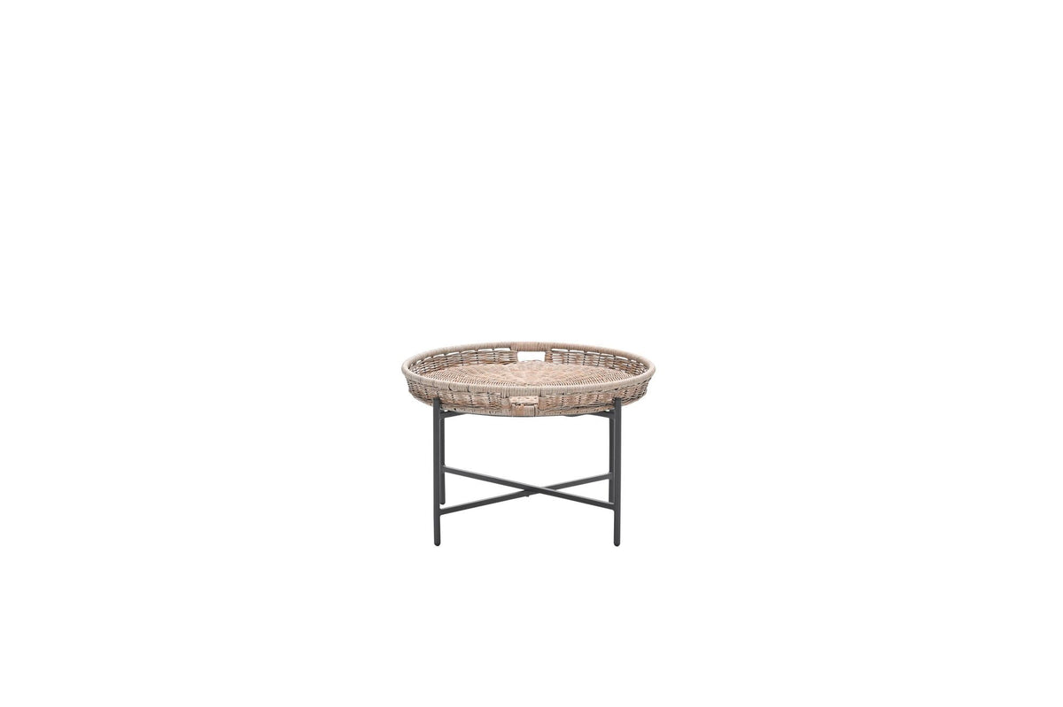 Benidorm bijzettafel - diameter 70xH40 cm - c. black - natural
