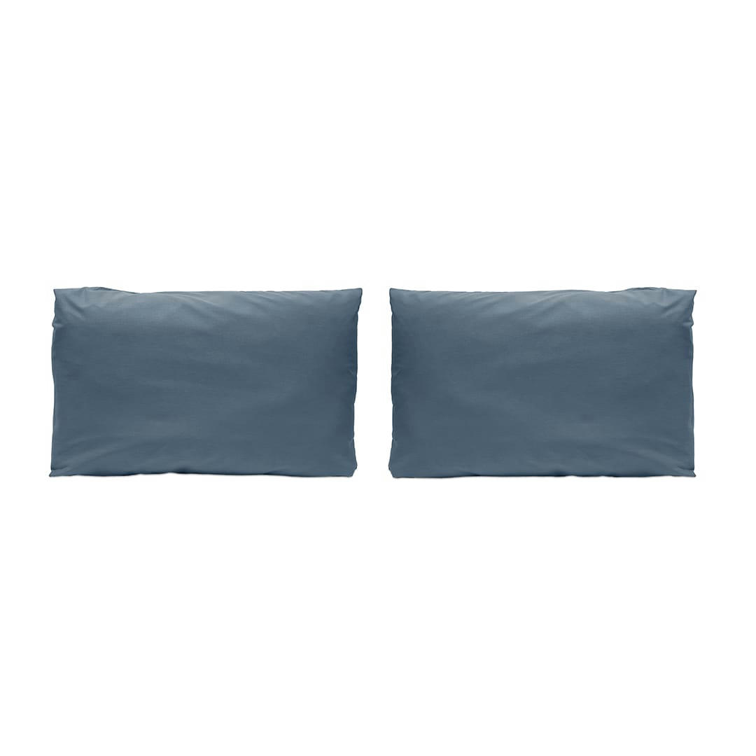 PURE TO - 2 Taies d'oreiller en percale de coton 50x75  cm gris