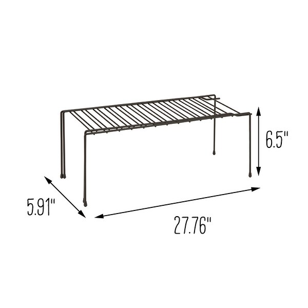 Black Steel Expandable Cabinet Organizer Shelf