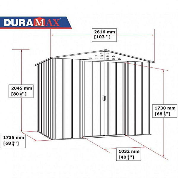 Ezooza Top Shed 8' x 6' 261 x 183 x 204,5 cm