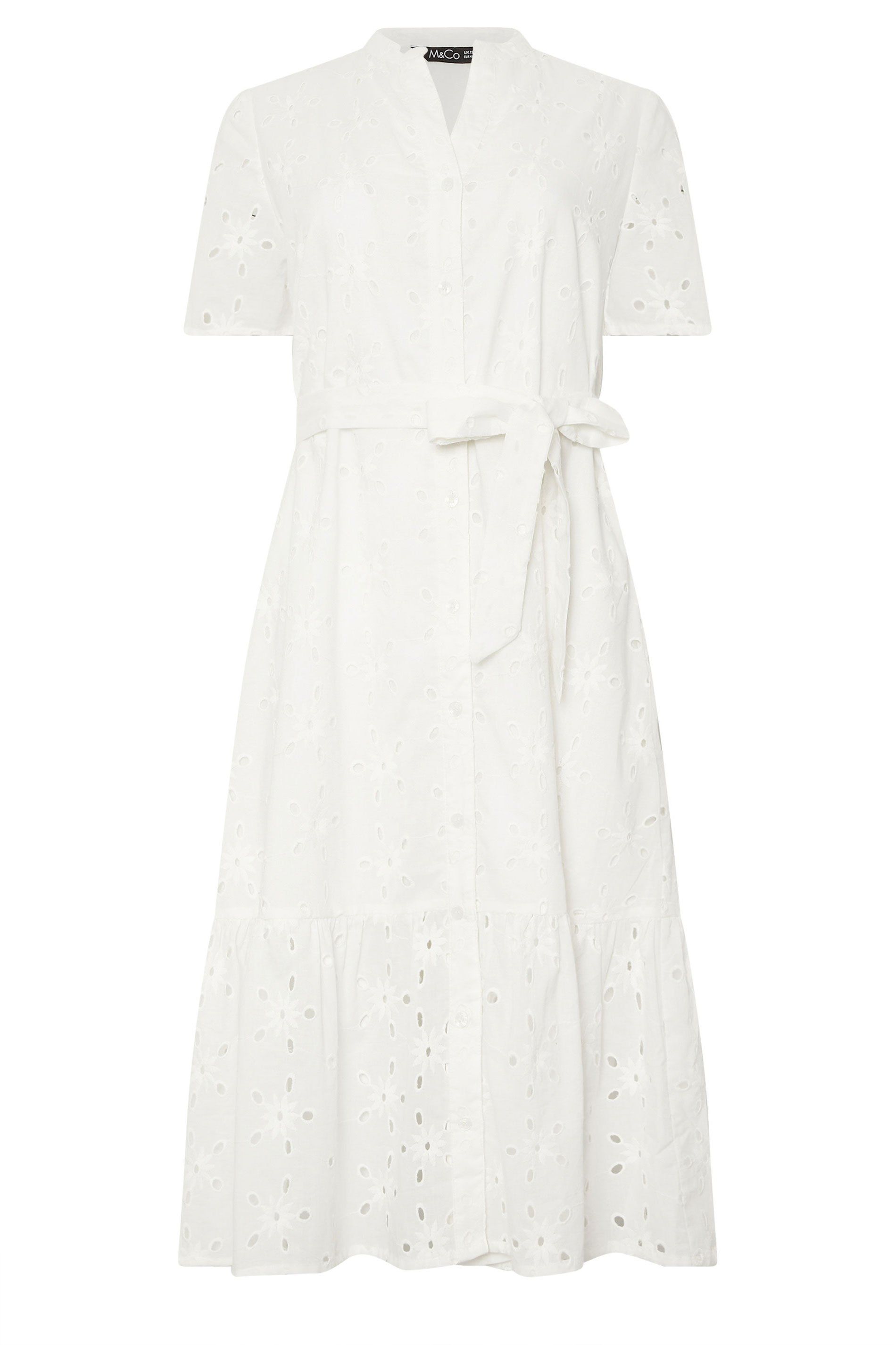 M&Co Broderie Button Through Dress