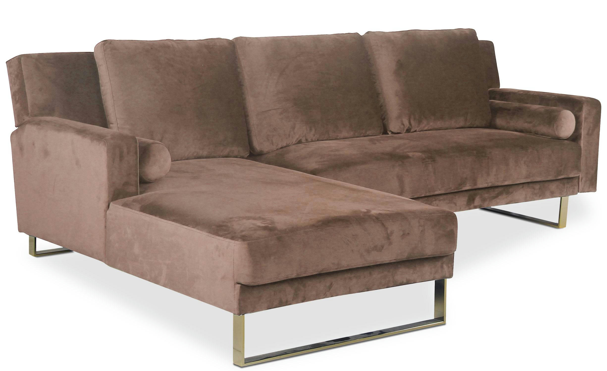 NIRVANA - Canapé d'angle convertible velours taupe
