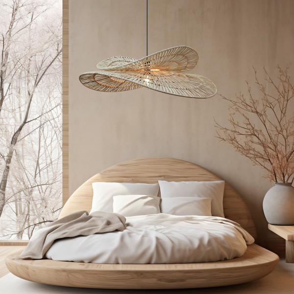 Lampa wisząca jasno-brązowa RAYA 1xE27x15W wym: 120x84x78 cm Light Prestige