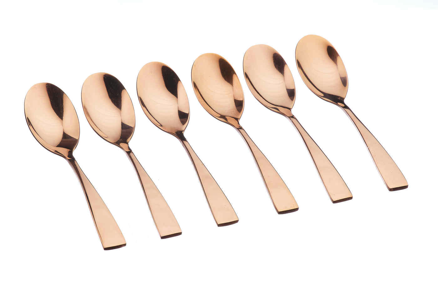 NUDE - Lot de 6 petites cuillères en inox cuivre