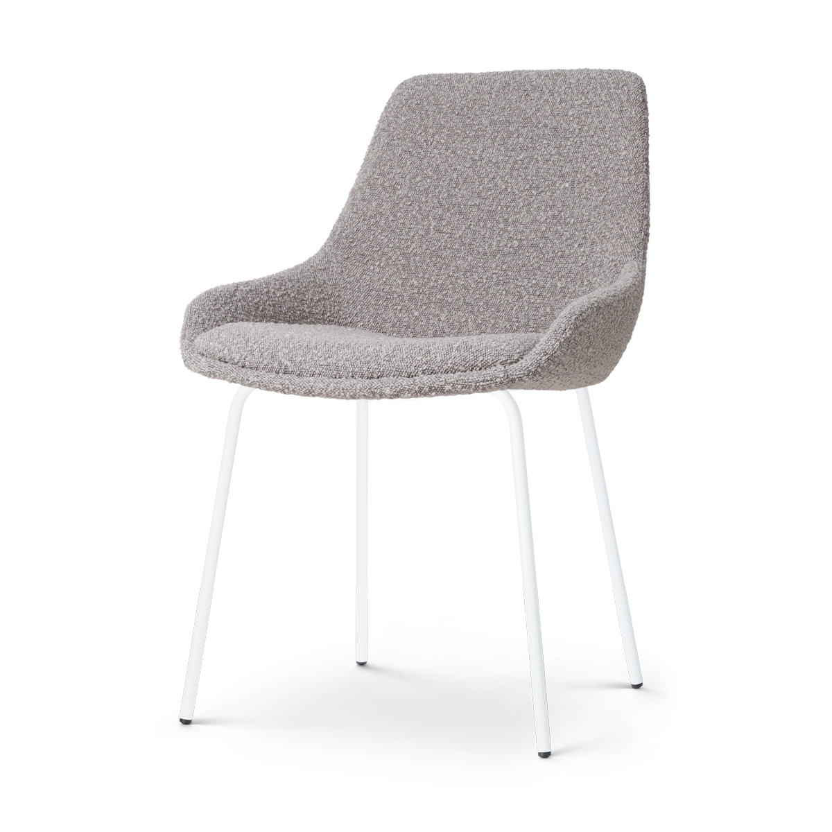 Nolon Nora-Isa Eetkamerstoel Bouclé Taupe - Stof - Wit Onderstel