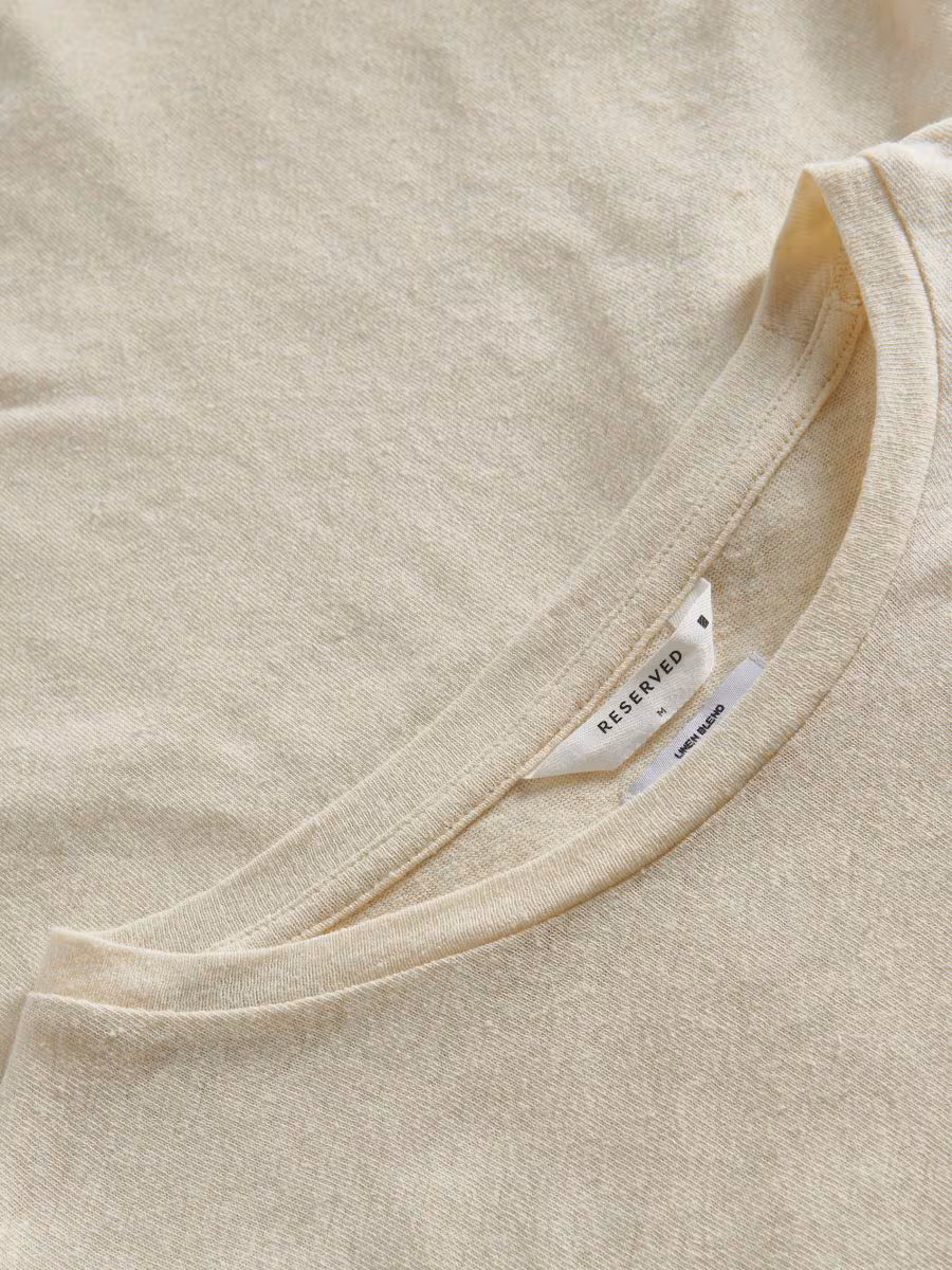 Regular Fit T-Shirt With Linen Blend