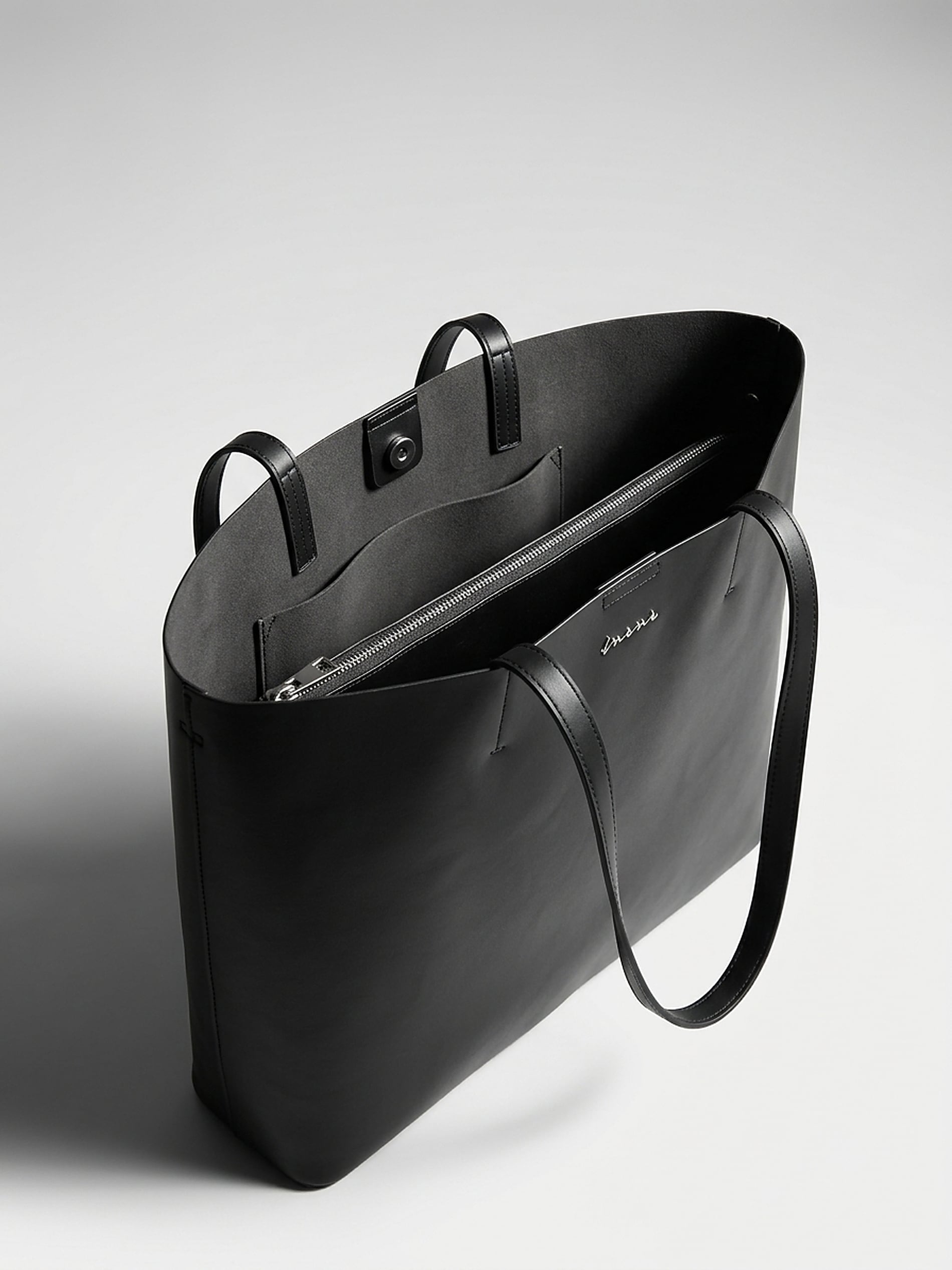 Torba shopper z kosmetyczką, z imitacji skóry