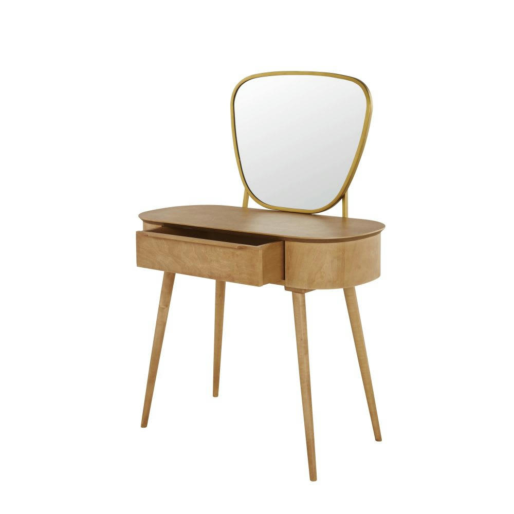 Perth - Coiffeuse vintage 1 tiroir marron