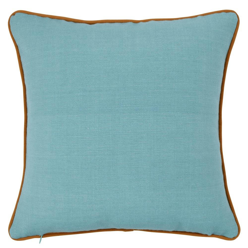 CANOAS - Housse de coussin bicolore en coton bleu clair et bleu canard 40x40