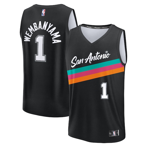 Victor Wembanyama San Antonio Spurs  Youth 2025/26 City Edition Fast Break Jersey - Black