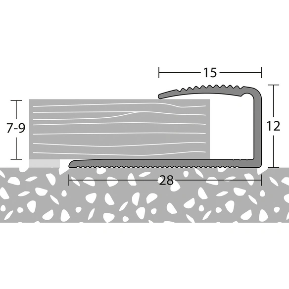 Abschlussprofil, BxL: 28 x 900 mm, Höhe: 13 mm, goldfarben