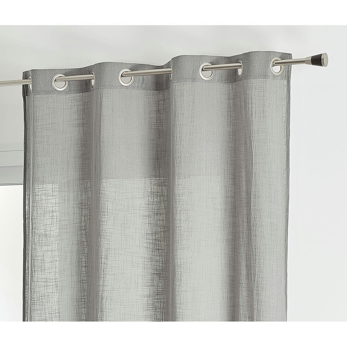 - Voilage  - effet gaz de coton gris clair 135x260 cm