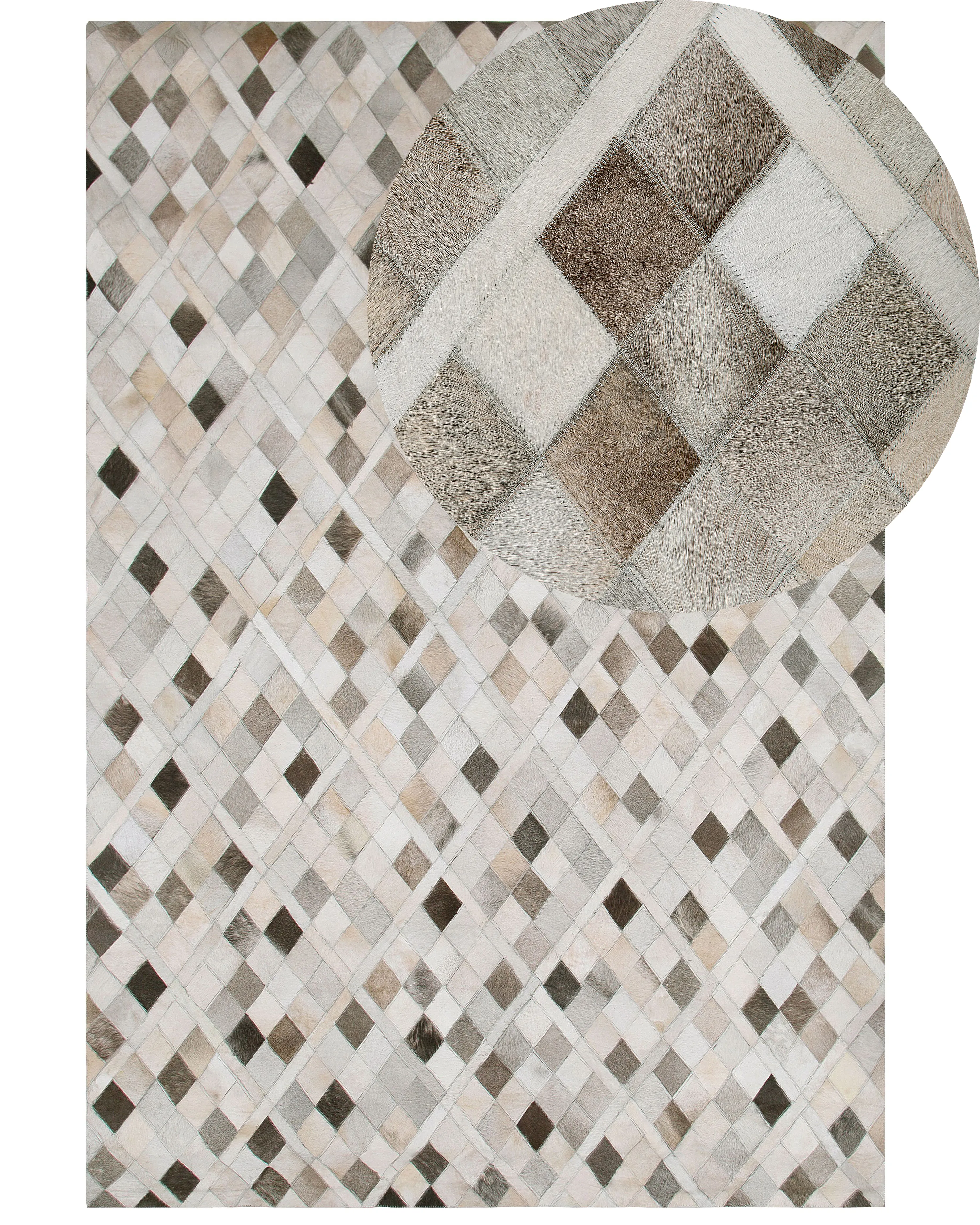 Rug HIRKA Grey 140 x 200 cm Leather