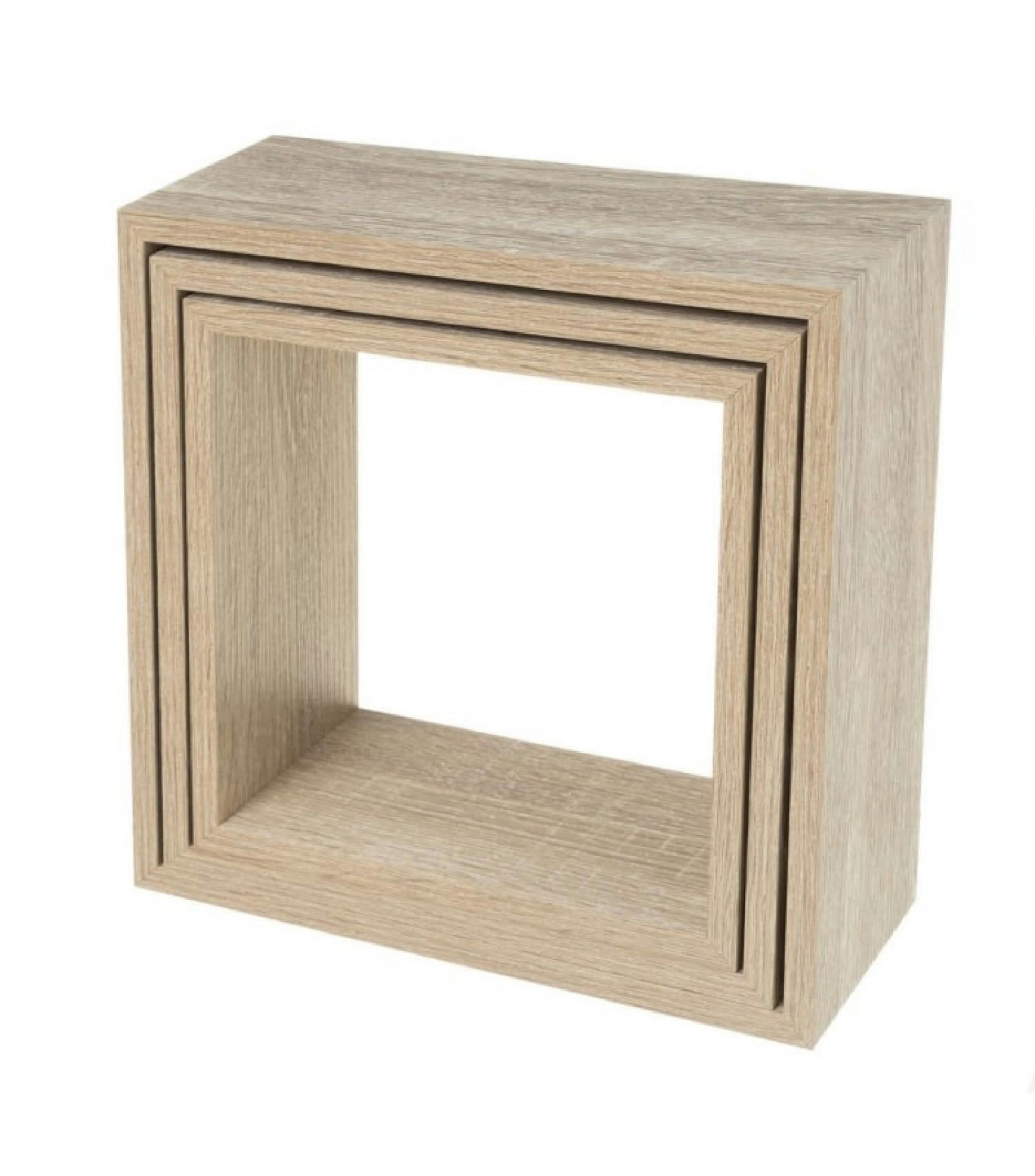 - Set de 3 étagères murales carrées en bois 30x30x12cm