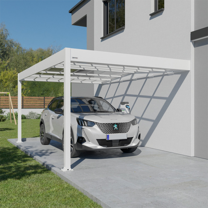 Carport en aluminium Libeccio blanc adossé 16,24 m²