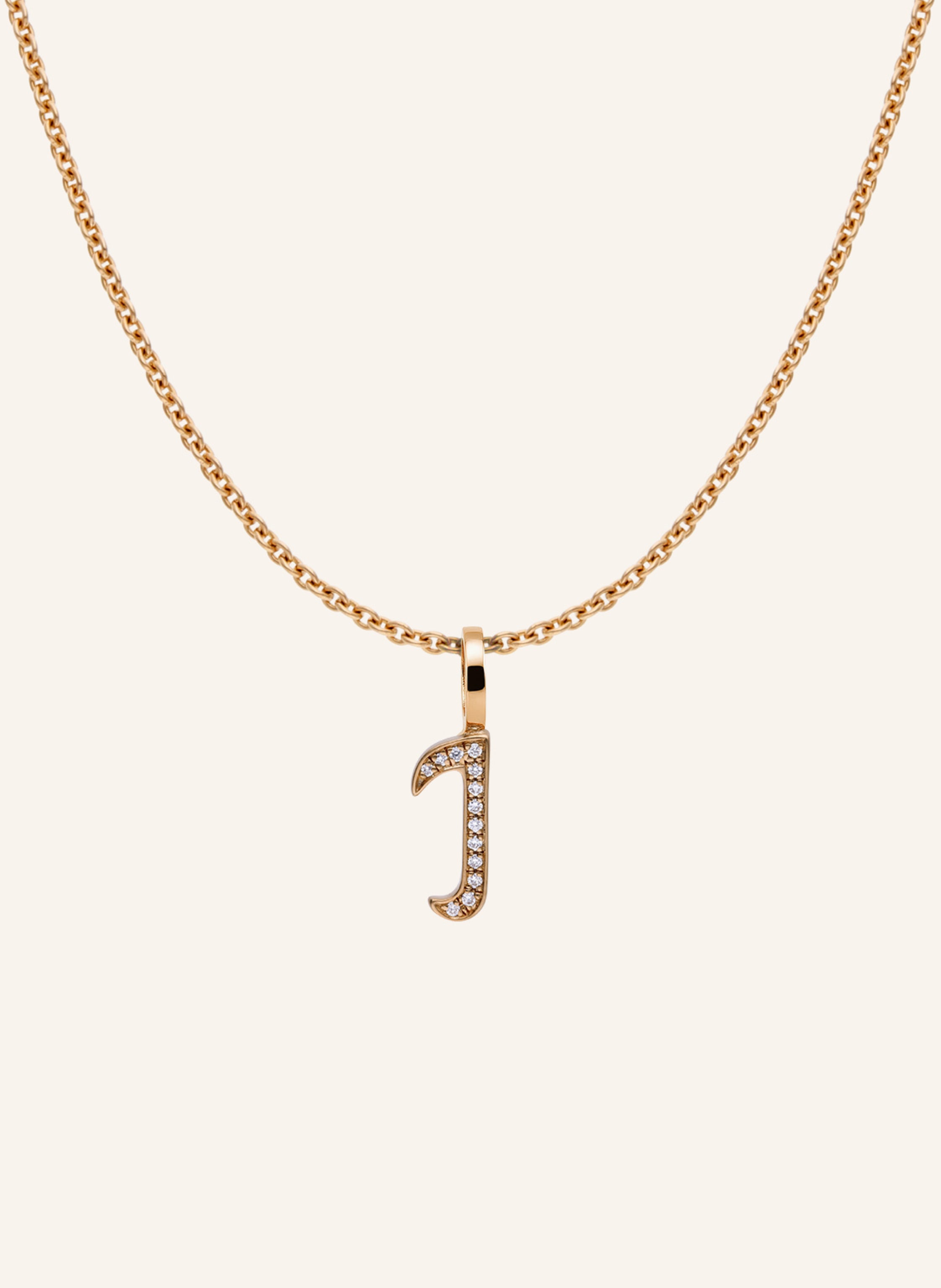 CADA Kette TINY DIAMOND LETTER I