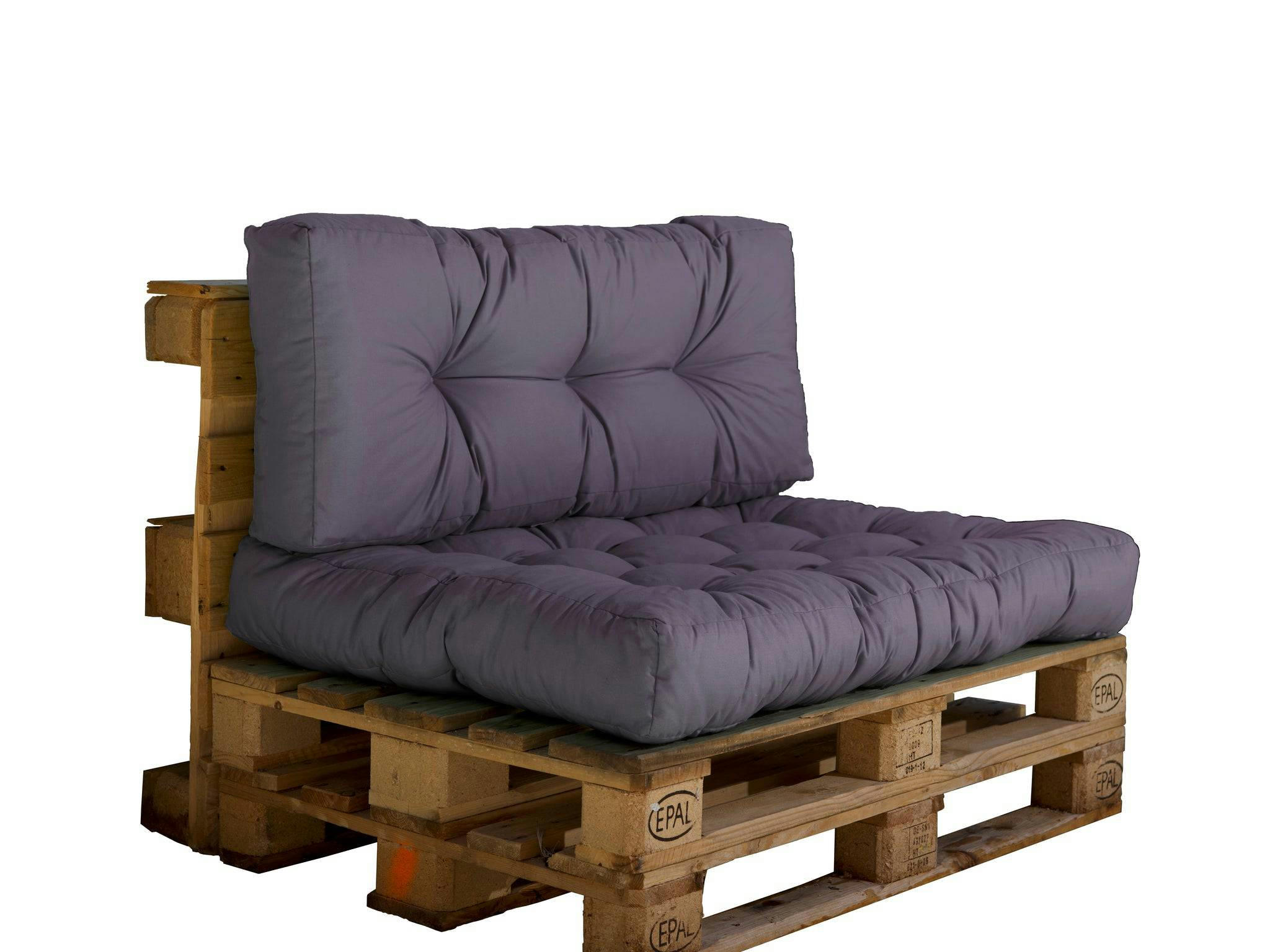 - Coussins matelas pour palette 120X80X20 en polyester gris carbone