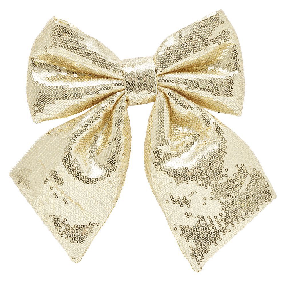 Noeud à suspendre sequin doré 23xH25cm