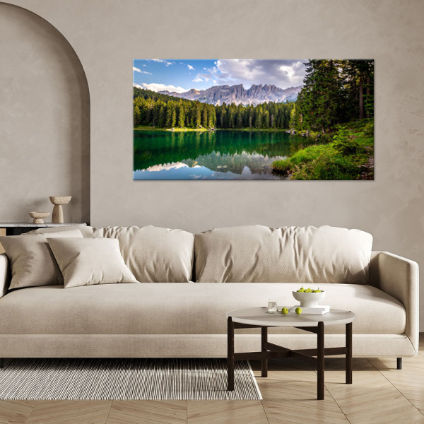 Obraz do salonu sypialni biura, Krajobraz jezioro góry las natura 80x40