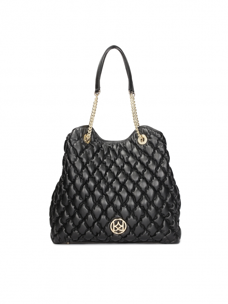 Large quilted handbag with shoulder handles