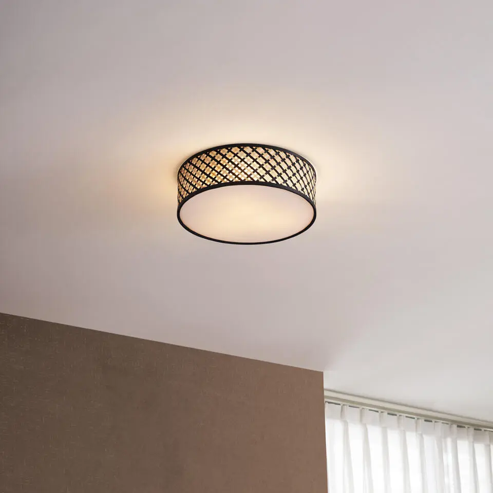 Qazqa plafondlamp tremmo beige e27