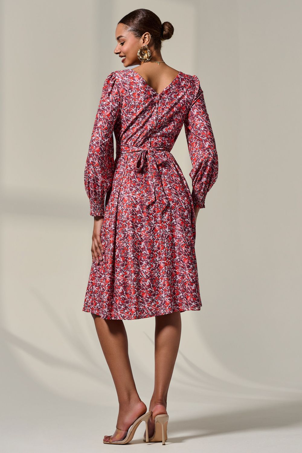 Jolie Moi Long Sleeve Jersey Midi Dress