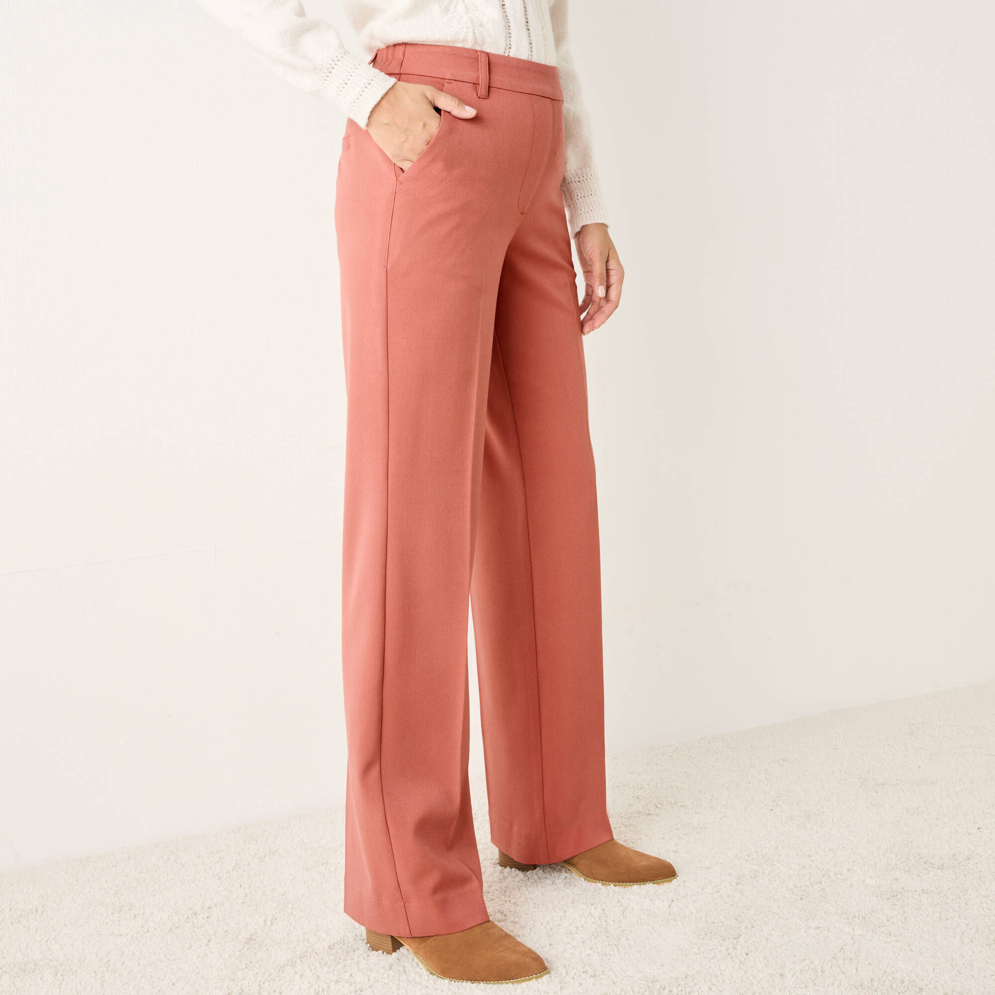 Pantalon élégant droit, uni