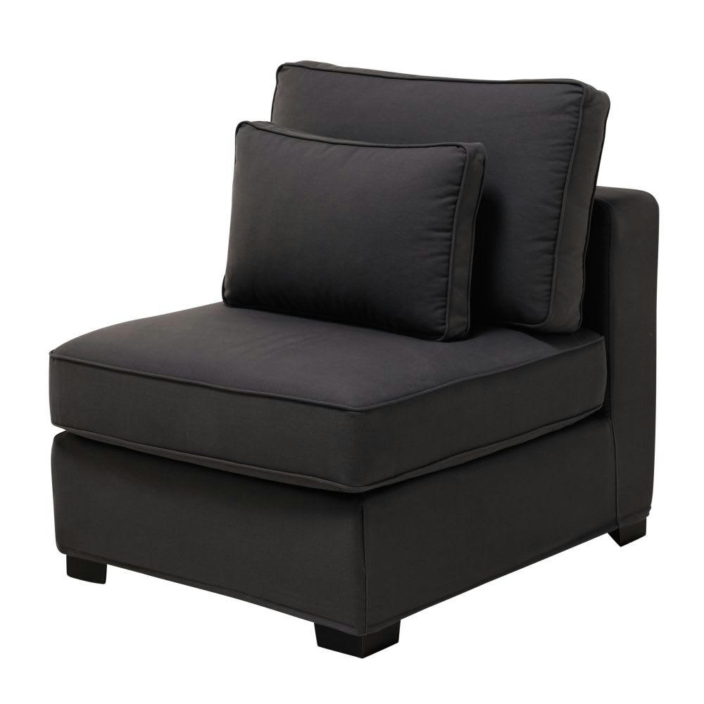 Milano - Chauffeuse pour canapé modulable en toile gris ardoise