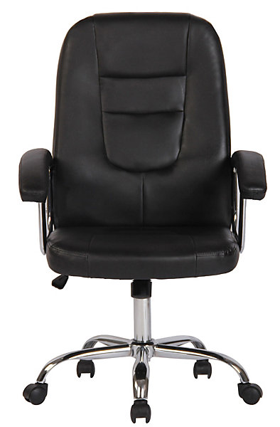 Fauteuil De Bureau Reedville En Similicuir, Chaise De Bureau Avec Piètement Métal Chromé Noir