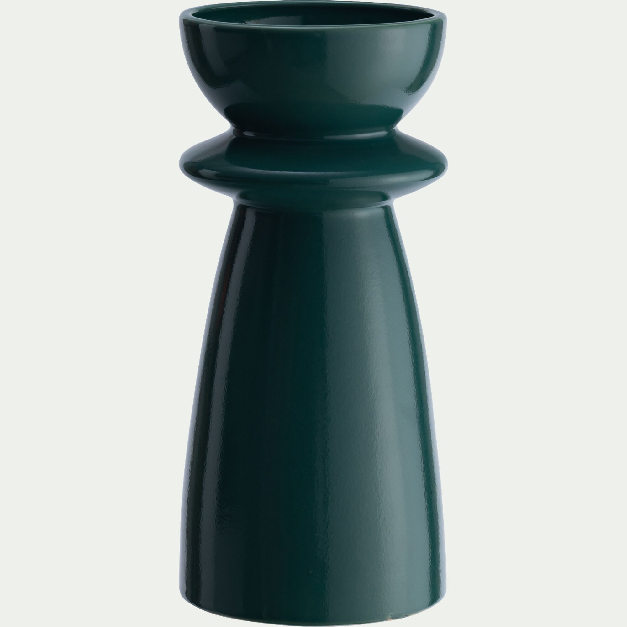 NAVARRE - Vase contemporain en faïence H30,2cm - vert