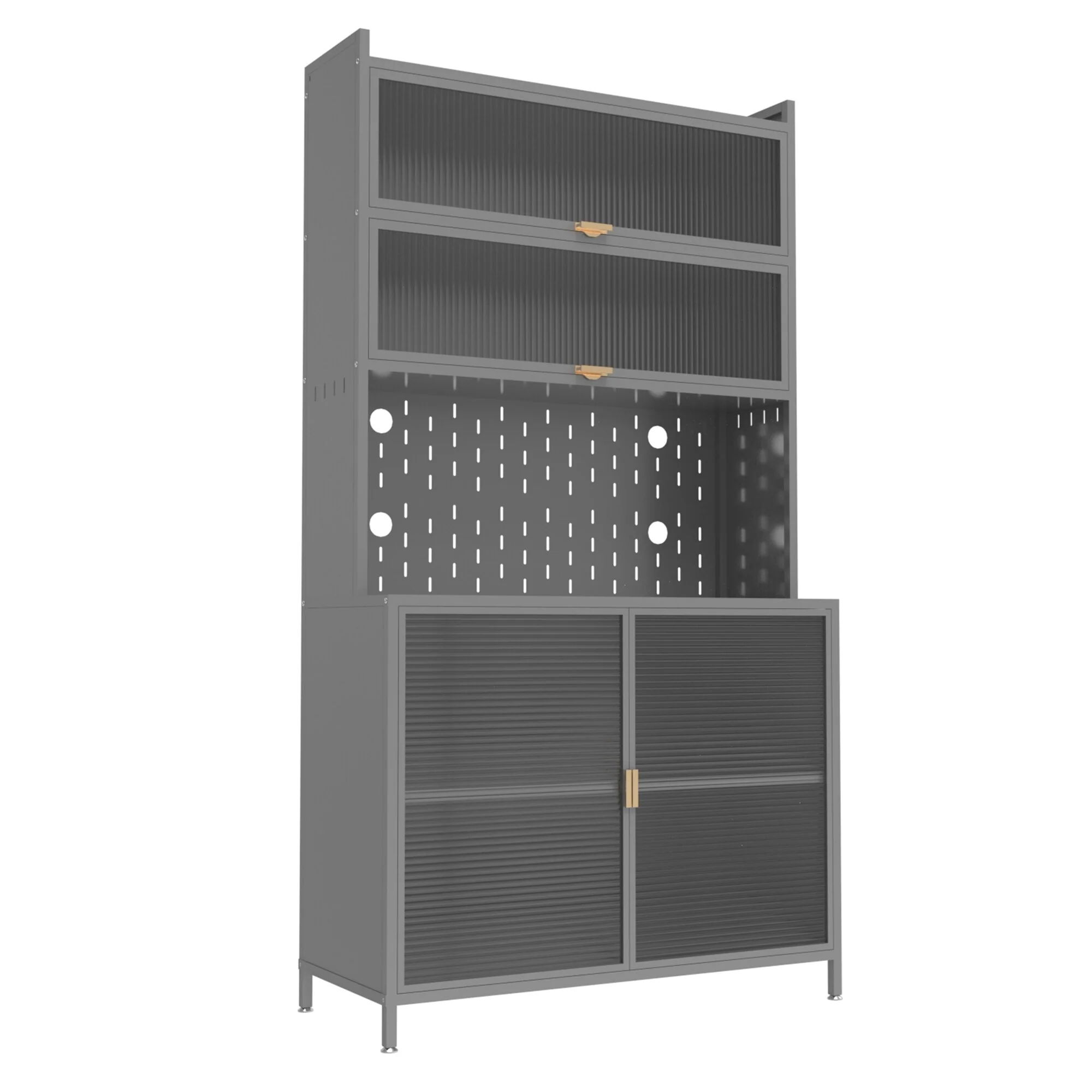 73 Metal Kitchen Pantry Cabinet with Adjustable and Anti-Tip Design