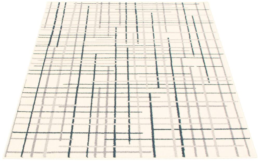 ECARPET Tessa Indoor Geometric Area Rug, Cream/Petrol, Assorted Sizes