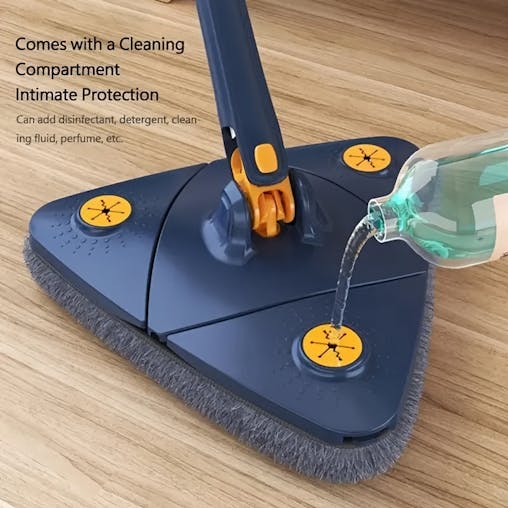 NNETM 360&deg; Triangle Rotating Cleaning Mop with Long Handle