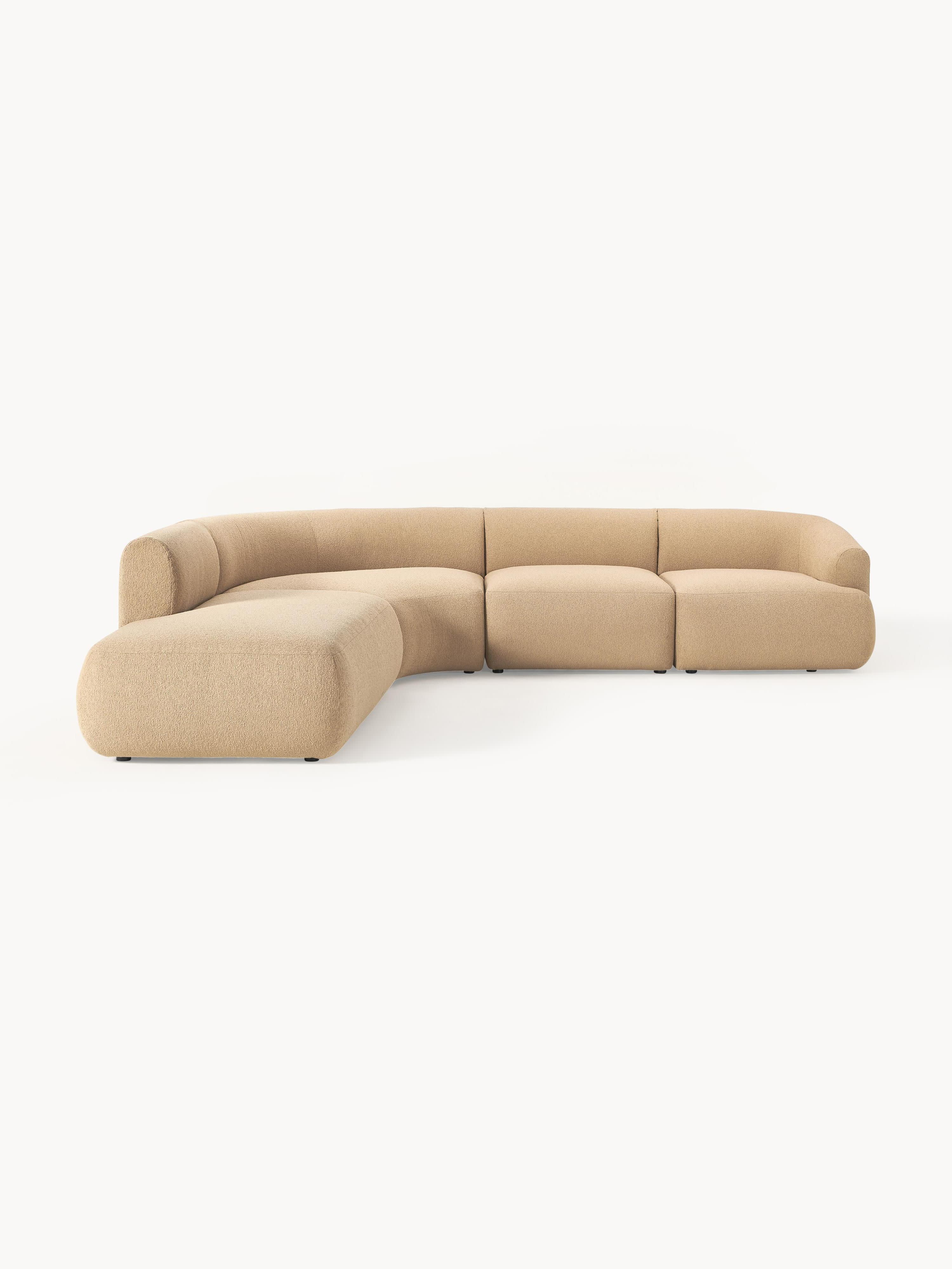 Modulares Bouclé-Ecksofa Sofia (4-Sitzer)