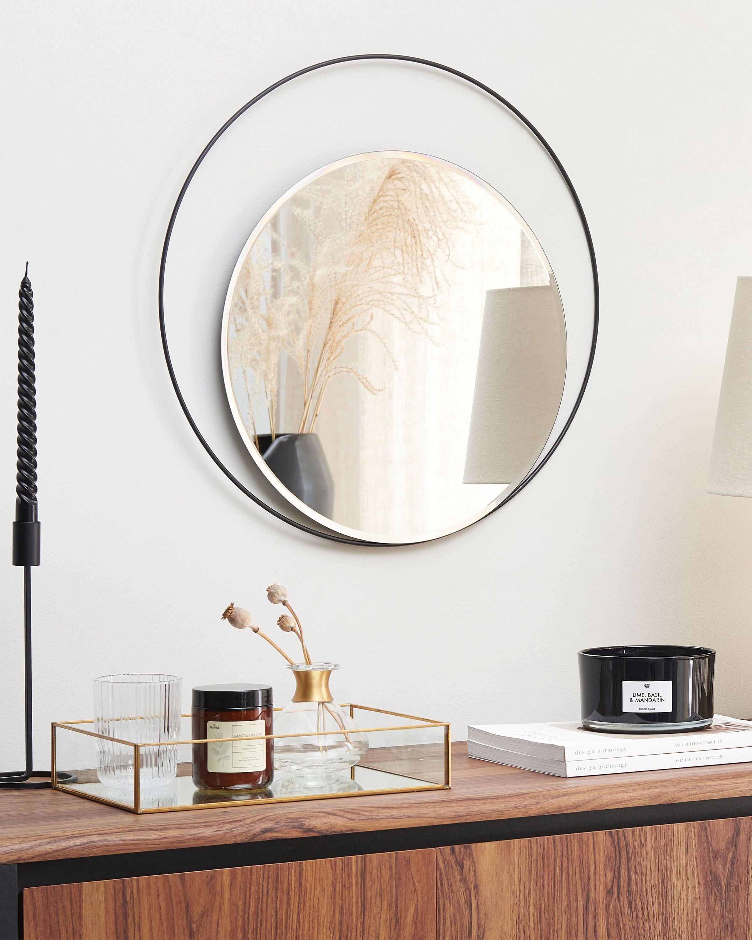 Wall Mirror AGDE 50 cm 50 cm Metal Black