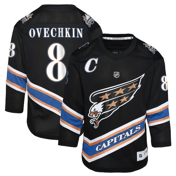 Alexander Ovechkin Washington Capitals Youth Alternate 50th Anniversary Replica Jersey - Black/Navy