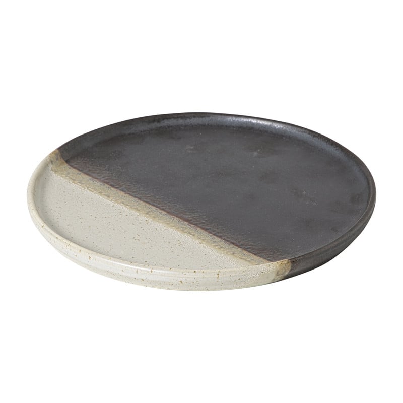 Ontbijtbord cortado - beige/zwart - &Oslash;20x1.5 cm