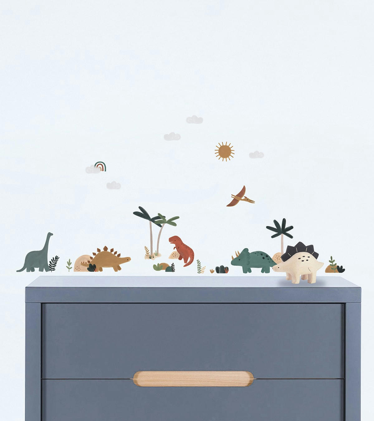 SUNNY - Stickers muraux les dinosaures en vinyle mat multicolore