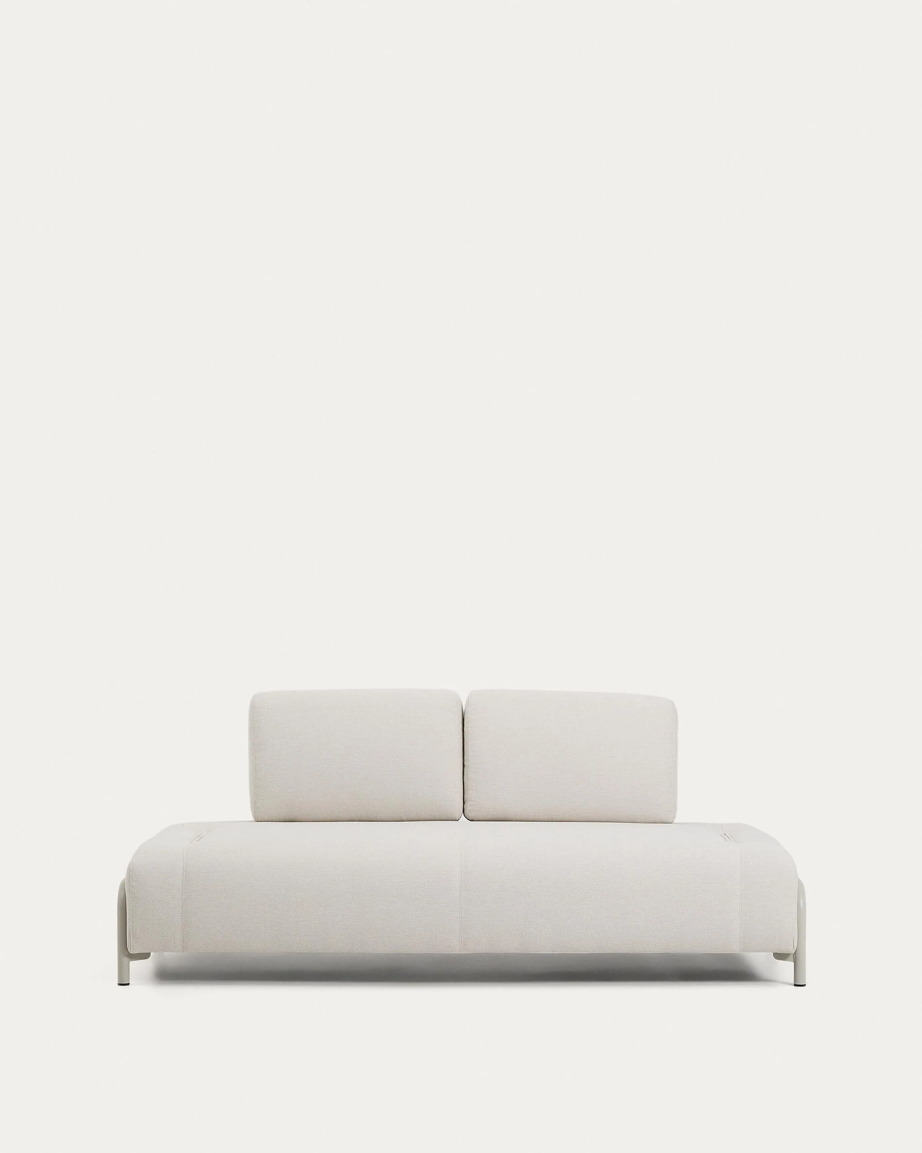 Compo 2-seater module in ecru chenille with beige metal frame 200 cm FSC Mix Credit
