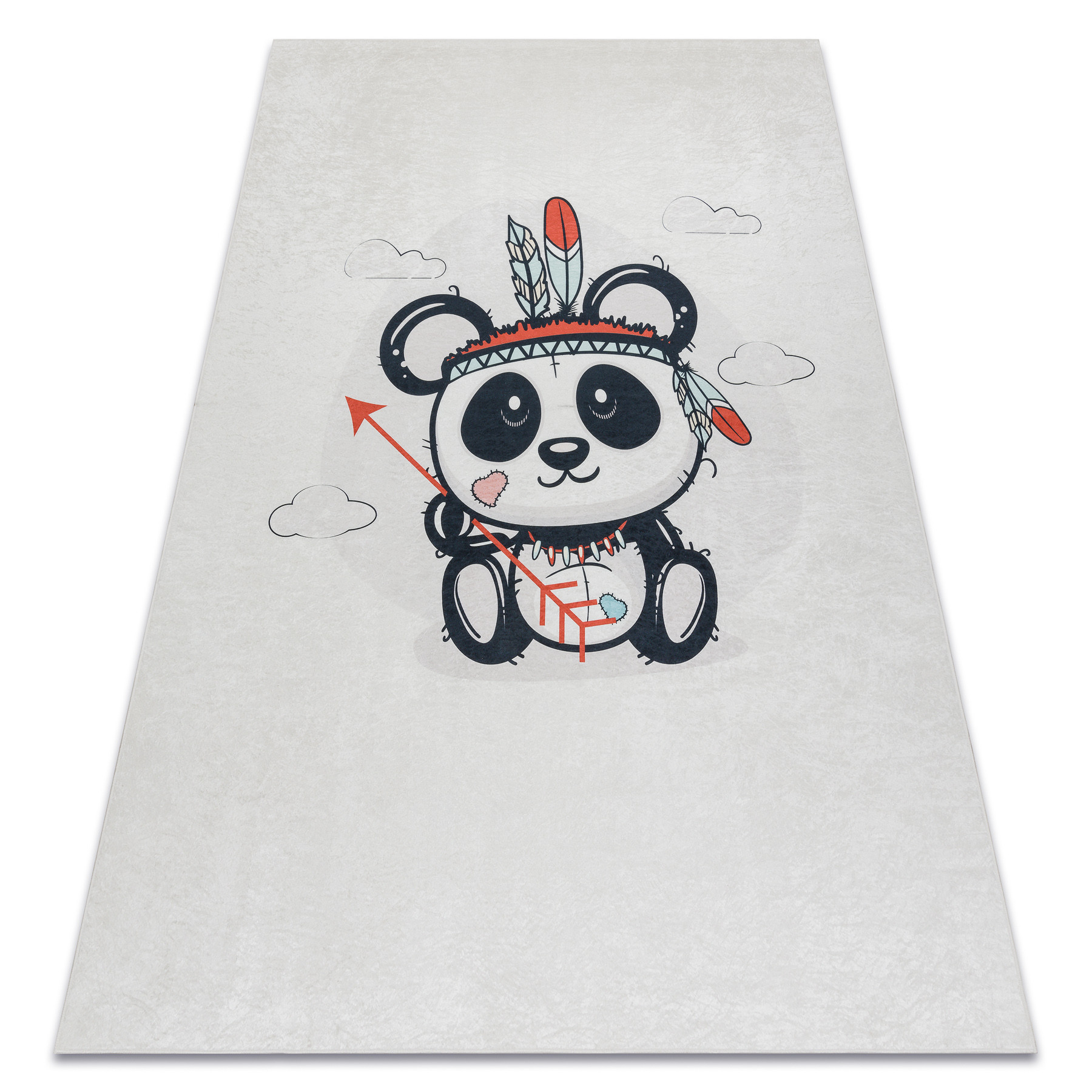 Dywan do prania BAMBINO 1129 Panda dla dzieci, antypoślizgowy 80x150 cm