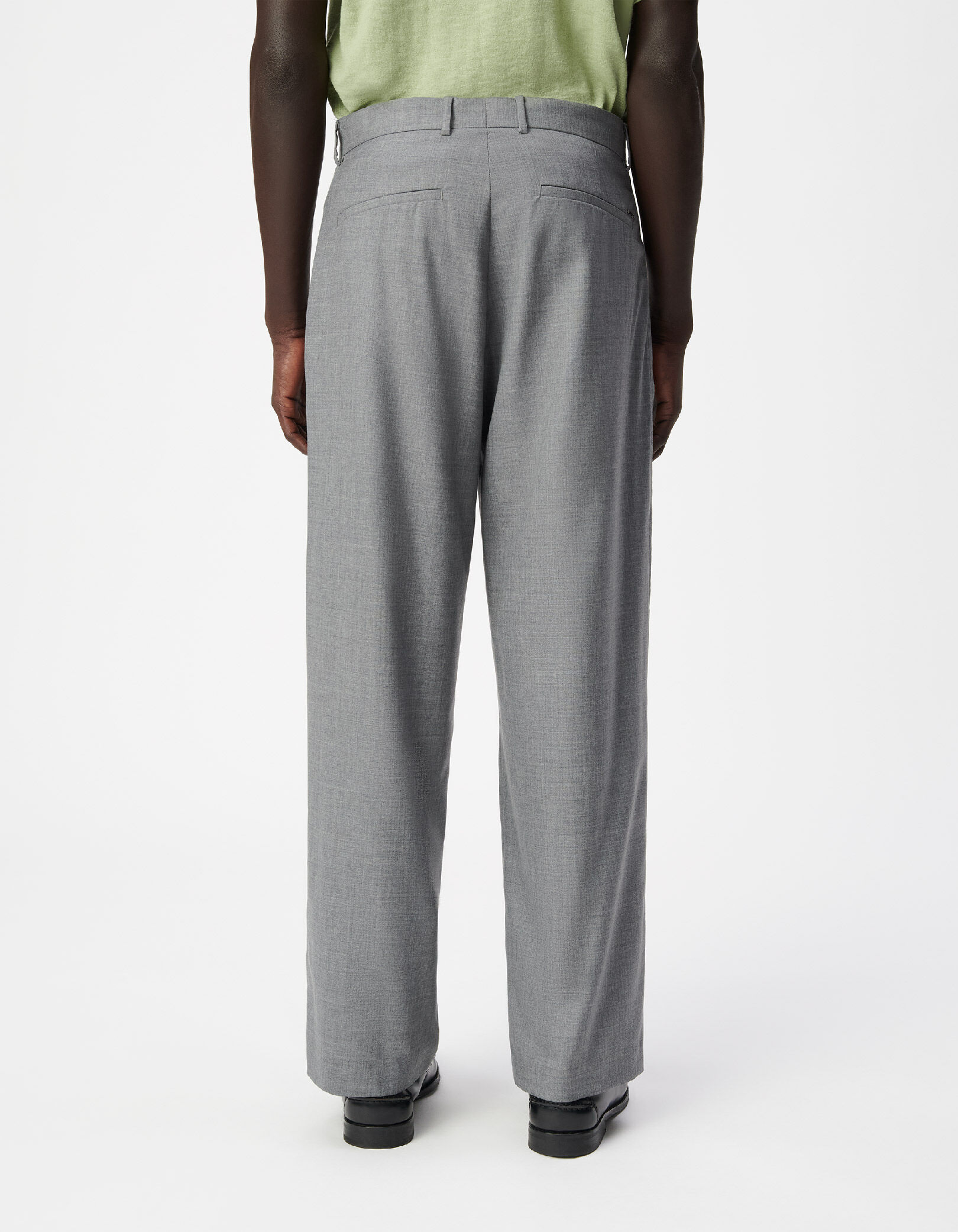 Pantalon de costume gris avec plis Homme