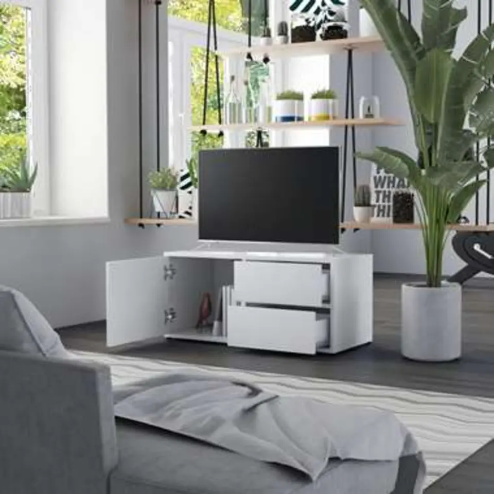 vidaXL - Tv-meubel - Wit - Bewerkt hout