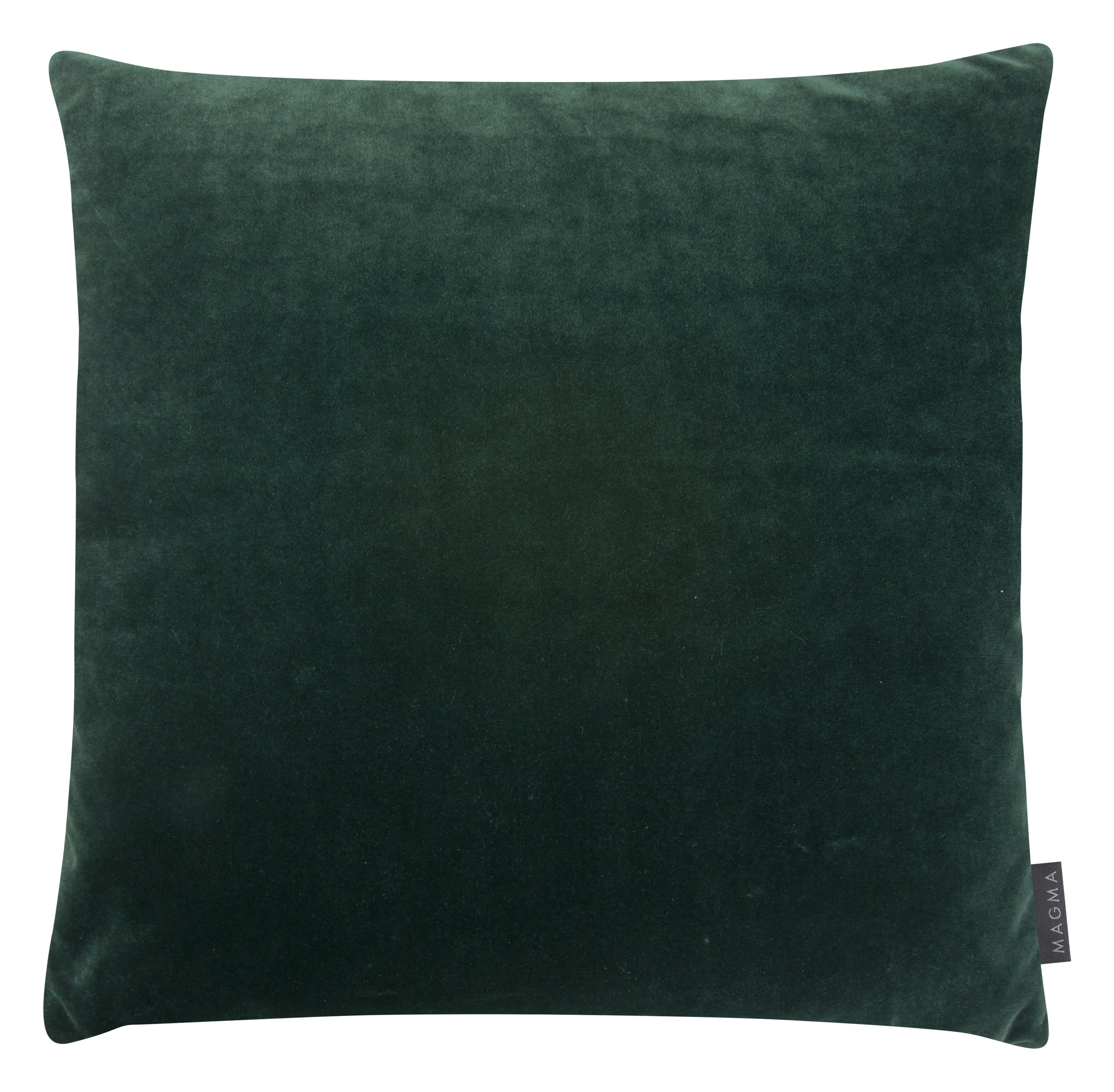 SAMT UNI - Housses de coussin velours bicolore vert sapin- Lot de 2- 50x50