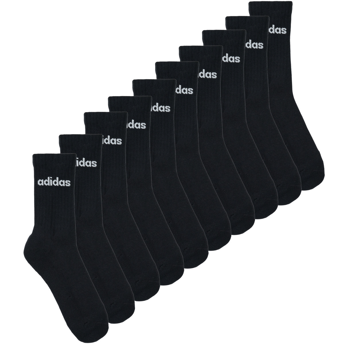 adidas - LINEAR CUSHIONED CREW SOCK 10 PAIR PACK - Black