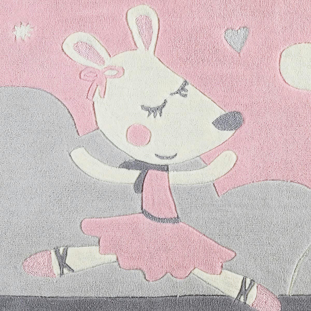 LILIBELLE - Tapis de chambre tufté 130x90cm en acrylique Rose