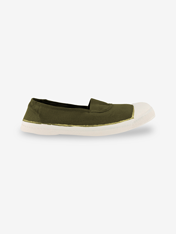 Tennis elastique femme kaki