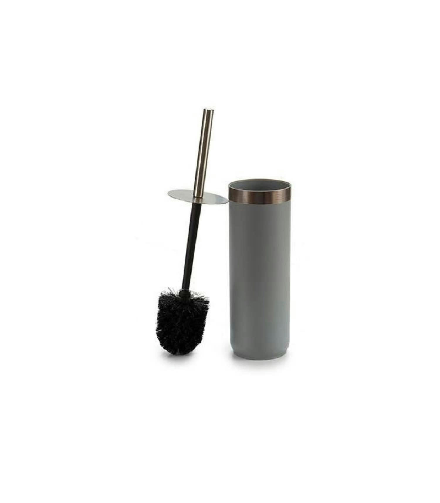 INOX - Balai brosse wc en inox et plastique gris