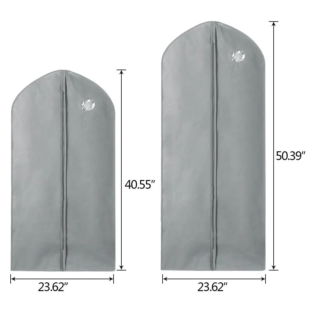 Grey Dustproof Garment Hanging Storage Bag