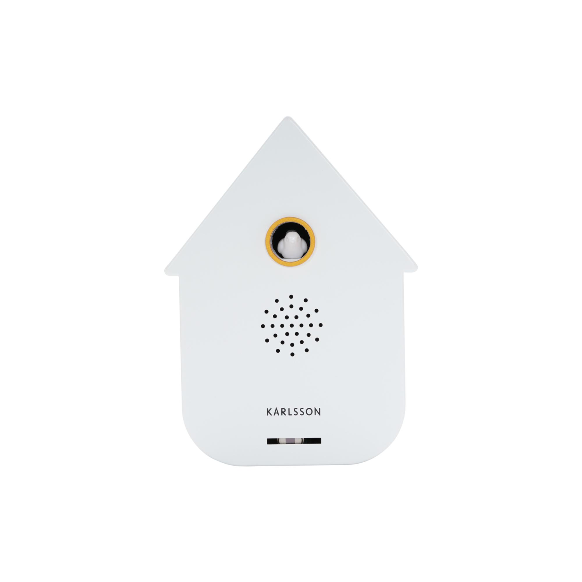 Karlsson ornament Sound Box Modern Cuckoo - wit - Ø12cm