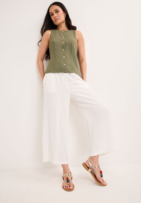 Womens Khaki Soft Lightweight Waistcoat